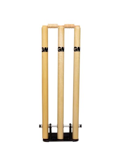 Spring Cricket Stumps Set of 3 Stumps & 2 Bails (With Iron Base)